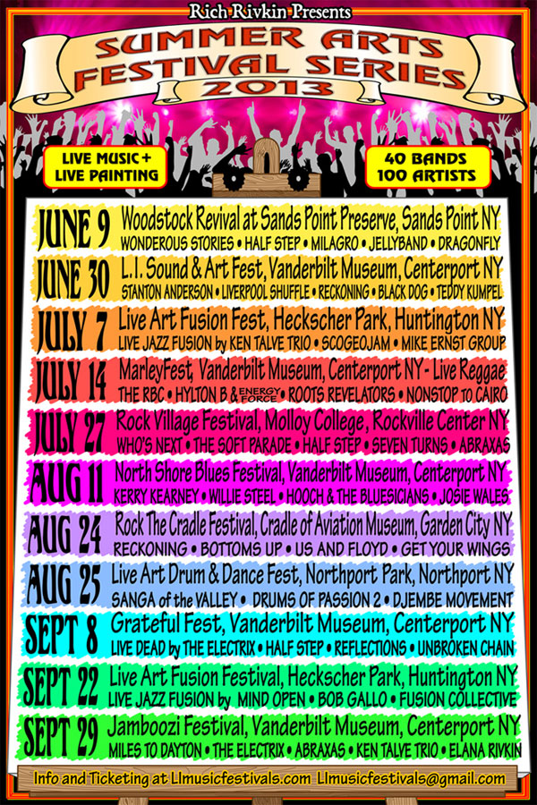 Rich Rivkin Presents - Live Painting/Live Music Festivals and Events on long island New York - Summer Arts Festival Series, Live Art Fusion and Artmosphere