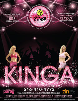 Zumba with Kinga offers European style dance fitness gigs for special events, benefit fundraisers and private/corporate parties. Zumba classes, Zumba master classes, Zumba dance fitness events, Zumba fitness gigs, Zumba charity benefit fundraisers for Long Island not for profit organizations, Zumba benefit events, Zumba special events, Zumba parties in Nassau County, Suffolk County and the Hamptons Long Island, New York with European American artist/Zumba dancer Edina Kinga Agoston.
